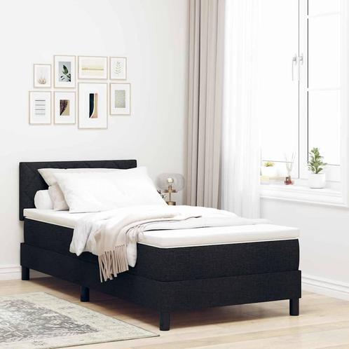 vidaXL Boxspring bed met matras met hoofdeinde Zwart 90 x, Huis en Inrichting, Slaapkamer | Bedden, Nieuw, Verzenden