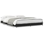 Bedframe Bewerkt Hout Zwart 120x200 - OP=OP! Sla Nu Je Slag, Verzenden, Zwart, Nieuw, Twijfelaar
