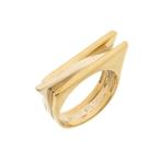 Bicolor gouden ring, Handtassen en Accessoires, Ringen, Gebruikt, Overige kleuren, Ophalen of Verzenden, 17 tot 18