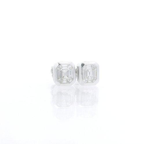 Boucles doreilles - 18 carats Or blanc - 0.73ct. tw., Handtassen en Accessoires, Oorbellen