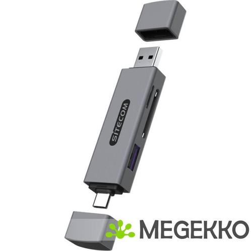 Sitecom USB-A + USB-C Stick Card Reader with USB port, Computers en Software, Netwerkkaarten, Nieuw, Verzenden