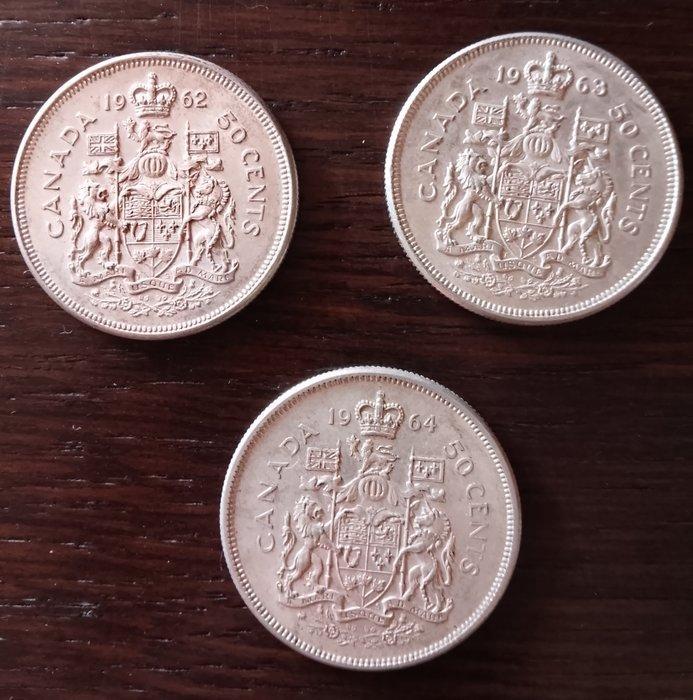 Canada. 50 Cents Lotto Monete in argento Elizabeth II -, Postzegels en Munten, Munten | Europa | Niet-Euromunten