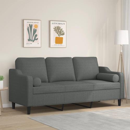 vidaXL Canapé 3 places avec oreillers gris foncé 180 cm, Maison & Meubles, Canapés | Salons, Neuf, Envoi