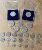 Belgique. Lot van 26 zilveren Belgische munten vanaf 1910, Postzegels en Munten