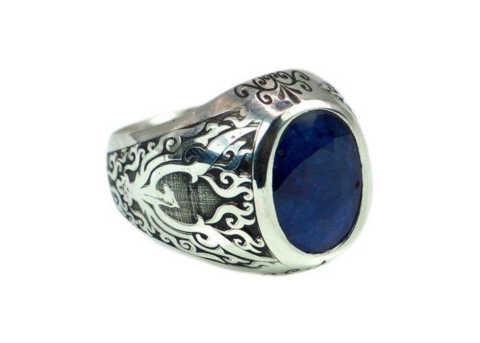 Zonder Minimumprijs - Ring Zilver Saffier, Handtassen en Accessoires, Ringen