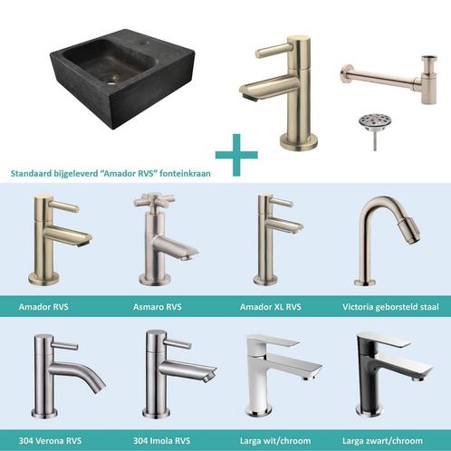 FonteinPack Square Natuursteen 30x30x10 cm RVS (Keuze uit 8, Doe-het-zelf en Bouw, Sanitair, Overige typen, Nieuw, Ophalen of Verzenden