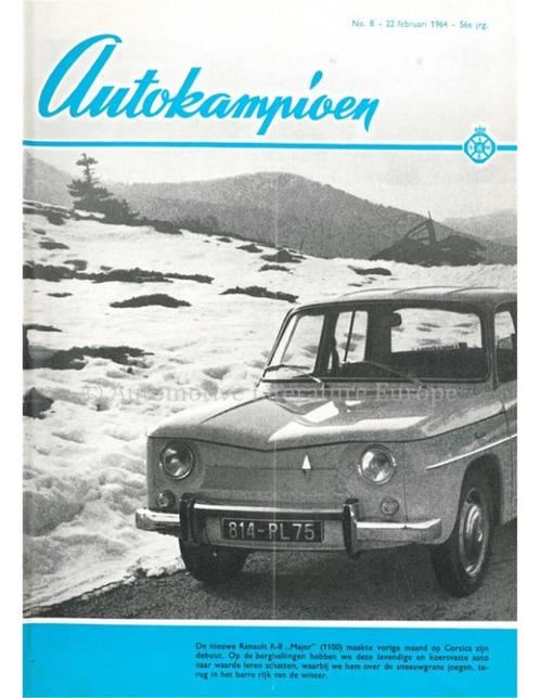 1964 AUTOKAMPIOEN MAGAZINE 8 NEDERLANDS, Livres, Autos | Brochures & Magazines