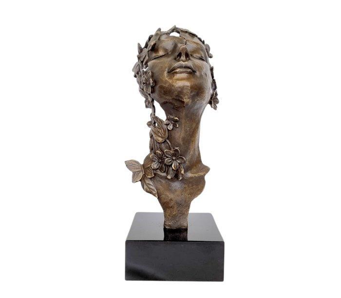 Beeldje - A surreal womans bust - Brons, Marmer, Antiek en Kunst, Kunst | Designobjecten