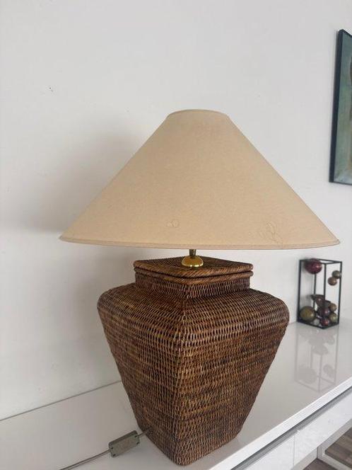 Tafellamp - Bamboe, Rattan - Vintage bamboe lamp, Antiek en Kunst, Kunst | Designobjecten