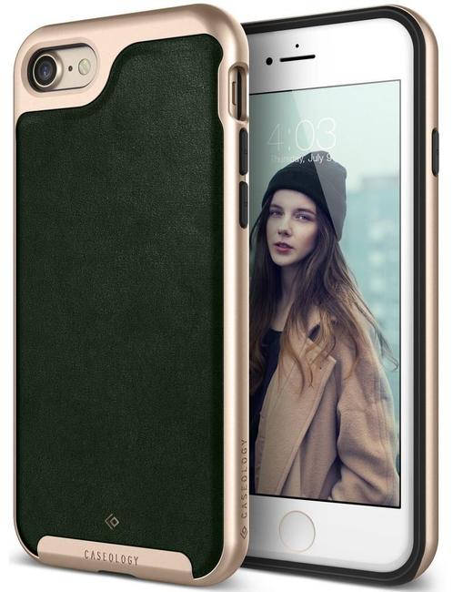 Caseology Envoy Series iPhone 8 / 7 Leather Green + iPhone, Télécoms, Téléphonie mobile | Housses, Coques & Façades | Apple iPhone