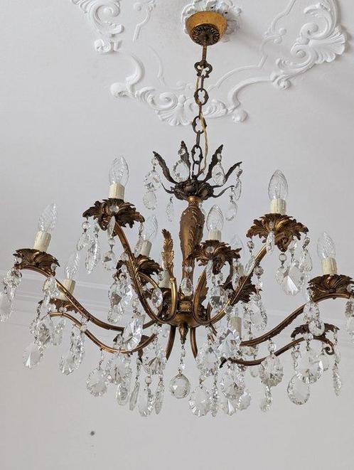 Kroonluchter - Kristal - 12 lampen, Antiek en Kunst, Antiek | Overige Antiek