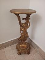 Sculpture, Antique Carved and Gilded Cherub Side Table