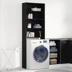 vidaXL Wasmachine Kast Zwart Eiken 64x24x190 cm Composiet, Verzenden, Nieuw