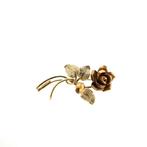 Bicolor gouden broche van een roos | Vintage/antiek (rozen), Handtassen en Accessoires, Broches, Ophalen of Verzenden, Gebruikt