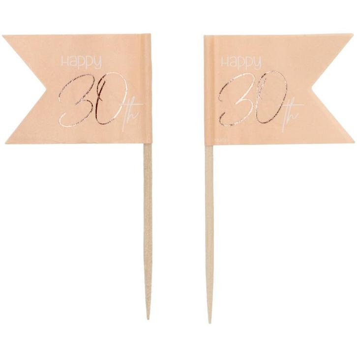 Prikkers 30 Jaar Rose Goud 6,5cm 36st, Hobby en Vrije tijd, Feestartikelen, Nieuw, Verzenden