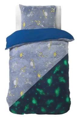 2dekans | Sleeptime Glow in the dark Space Dekbedovertrek -, Kinderen en Baby's, Kinderkamer | Inrichting en Decoratie, Ophalen of Verzenden
