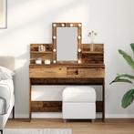 vidaXL Kaptafel met Spiegel en LED Verlichting Oude Hout, Huis en Inrichting, Verzenden, Nieuw