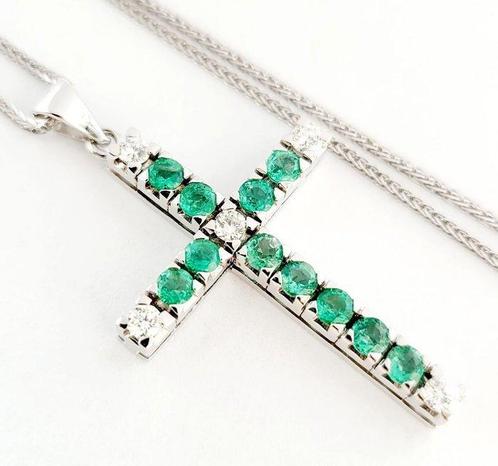 Estrò - Ketting met hanger - 18 karaat Witgoud -  2.96ct., Handtassen en Accessoires, Antieke sieraden