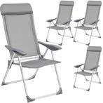 tectake 4 aluminium tuinstoel inklapbaar met hoofdsteun - gr, Tuin en Terras, Verzenden, Nieuw