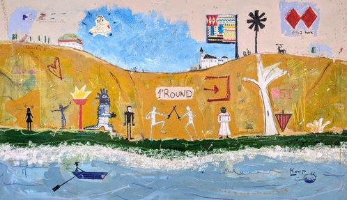 Santiago Andúgar - Duelo en la Playa - XXL - NO Reserve, Antiek en Kunst, Kunst | Schilderijen | Modern
