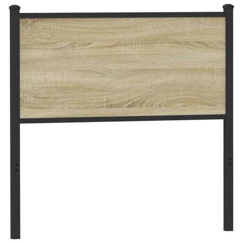 vidaXL Hoofdbord 90 cm bewerkt hout en staal sonoma, Huis en Inrichting, Slaapkamer | Bedden, Nieuw, Verzenden