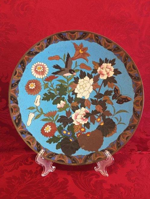 Plat - Emaux cloisonnés - Période Meiji - Grande assiette, Antiquités & Art, Antiquités | Autres Antiquités