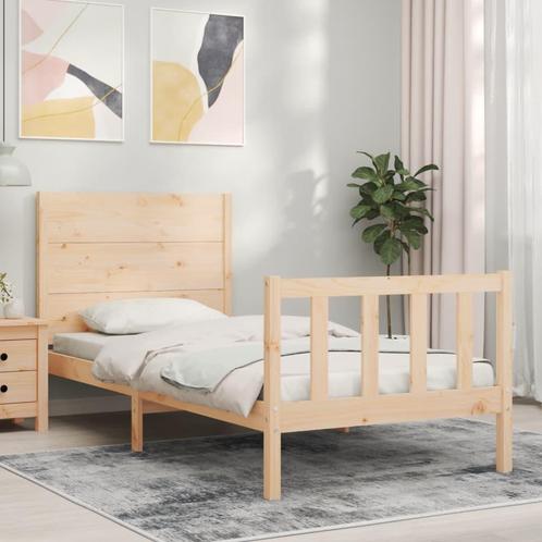vidaXL Bedframe met hoofdbord massief hout, Huis en Inrichting, Slaapkamer | Bedden, Nieuw, Verzenden