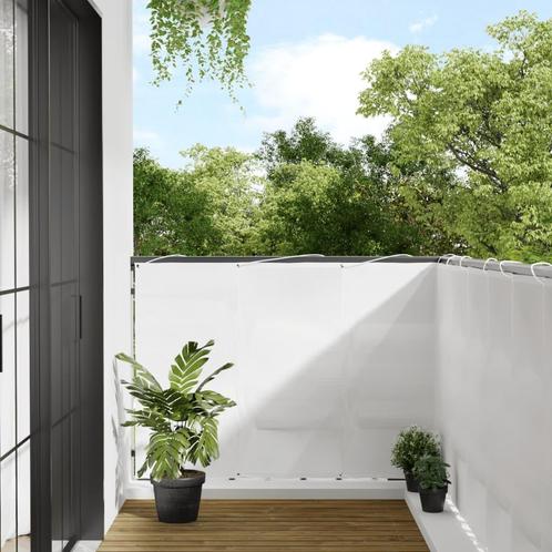 vidaXL Écran de balcon blanc 120x700 cm 100% polyester, Jardin & Terrasse, Parasols, Neuf, Envoi