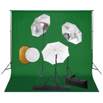 vidaXL Fotostudioset met lampen, paraplus, achtergrond en, Verzenden
