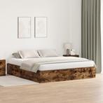 vidaXL Opbergbedframe Gerookt Eiken 200x200 cm, Huis en Inrichting, Slaapkamer | Bedden, Verzenden, Nieuw