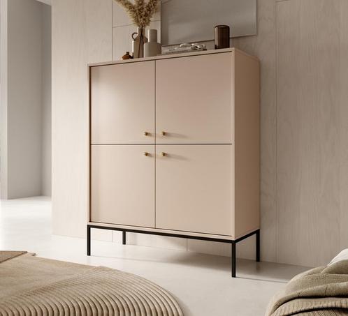 Dressoir Goud Beige - 104x83x125 cm, Huis en Inrichting, Kasten | Dressoirs, 25 tot 50 cm, Nieuw, 100 tot 150 cm, Verzenden