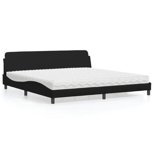 vidaXL Bed met matras Dover kunstleer zwart 200x200 cm, Huis en Inrichting, Slaapkamer | Bedden, Nieuw, Verzenden
