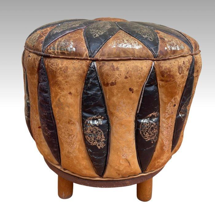 Poef - Leder - Berbero, Antiek en Kunst, Curiosa en Brocante
