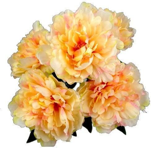 Pioen Boeket Grote Pioenen Peach Zijdenbloem 44 cm per stuk, Huis en Inrichting, Woonaccessoires | Kunstplanten en Kunstbloemen