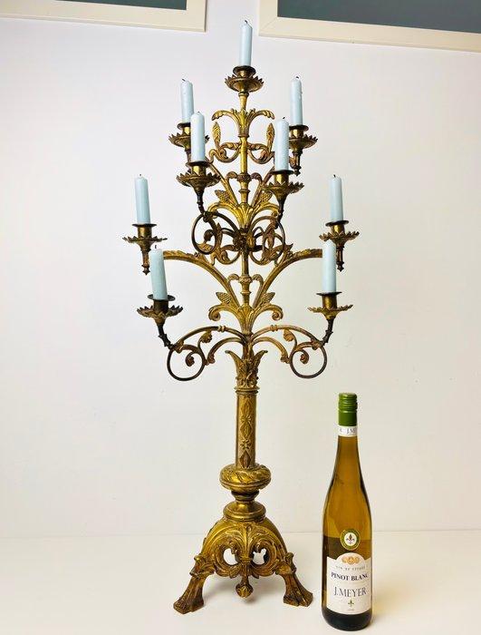 Kandelaar 19e eeuw neoklassieke Verguld kandelaar - 90cm -, Antiek en Kunst, Kunst | Niet-Westerse kunst