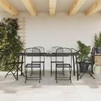 vidaXL 7-delige Tuinset metaalgaas antracietkleurig, Tuin en Terras, Verzenden, Nieuw, Tuinset