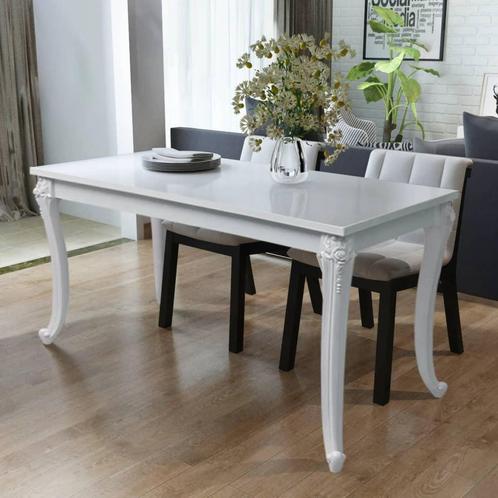vidaXL Eettafel 116x66x76 cm hoogglans wit, Huis en Inrichting, Tafels | Eettafels, Nieuw, Verzenden