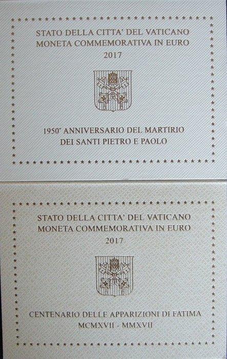 Vaticaan. 2 Euro 2017 Santi Pietro e Paolo + Fatima (2, Timbres & Monnaies, Monnaies | Europe | Monnaies euro