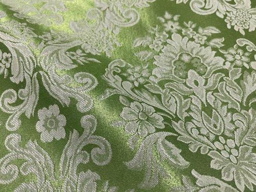 Tissu pour tapisserie damassé vert avec motif baroque -, Antiek en Kunst, Antiek | Tapijten, Tafelkleden en Textiel