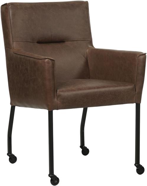Bruine leren moderne eetkamerstoel - Vintage Leer Brown, Huis en Inrichting, Stoelen, Overige kleuren, Eén, Nieuw, Leer, Ophalen of Verzenden