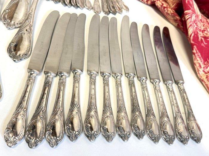 E & C, - Bestekset voor 12 personen (51) - Rocaille -, Antiek en Kunst, Antiek | Meubels | Tafels