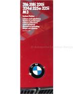 1986 BMW 3 SERIE KLEUREN EN BEKLEDING BROCHURE, Boeken, Ophalen of Verzenden, Nieuw