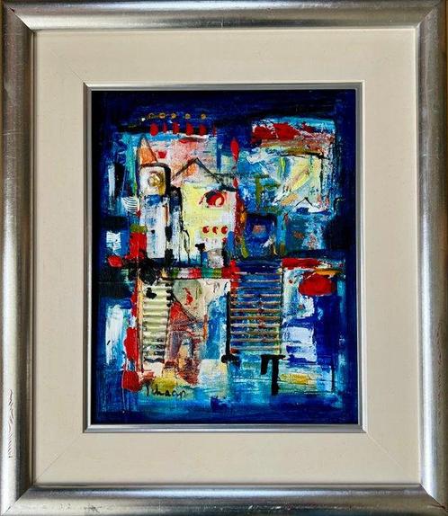 Nicole Schaap (1943) - Springing blue, Antiek en Kunst, Kunst | Schilderijen | Modern