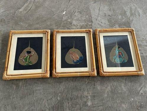 Lijst (3)  - Bamboe, Hout - Bamboe lijst, Antiek en Kunst, Curiosa en Brocante