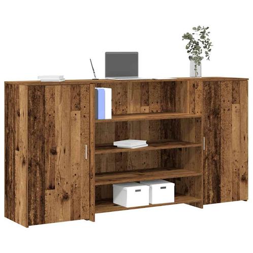 vidaXL Receptiebalie 200x50x103,5 cm bewerkt hout oud, Huis en Inrichting, Bureaus, Nieuw, Verzenden