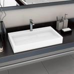vidaXL Wastafel 80x46x11 cm mineraal gegoten/marmer gegoten, Doe-het-zelf en Bouw, Verzenden, Nieuw
