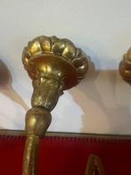 Kaars wandlamp - Een paar Venezianen houten applicaties met