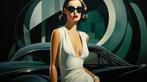 CREATIVE_HUB - Vintage car and gentle woman in De Lempicka