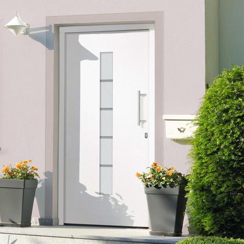 vidaXL Voordeur 100x200 cm aluminium en PVC wit, Doe-het-zelf en Bouw, Deuren en Vliegenramen, Nieuw, Verzenden