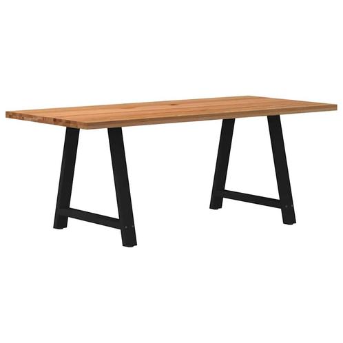 vidaXL Eettafel rechthoekig 200x90x74 cm massief eikenhout, Huis en Inrichting, Tafels | Eettafels, Nieuw, Verzenden